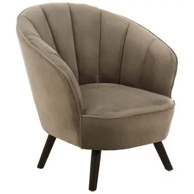 Regents Park Grey Velvet Curved Chair