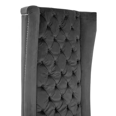 Regents Park Grey Velvet High Back Porter Chair