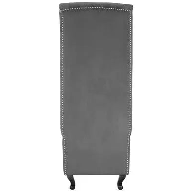 Regents Park Grey Velvet High Back Porter Chair