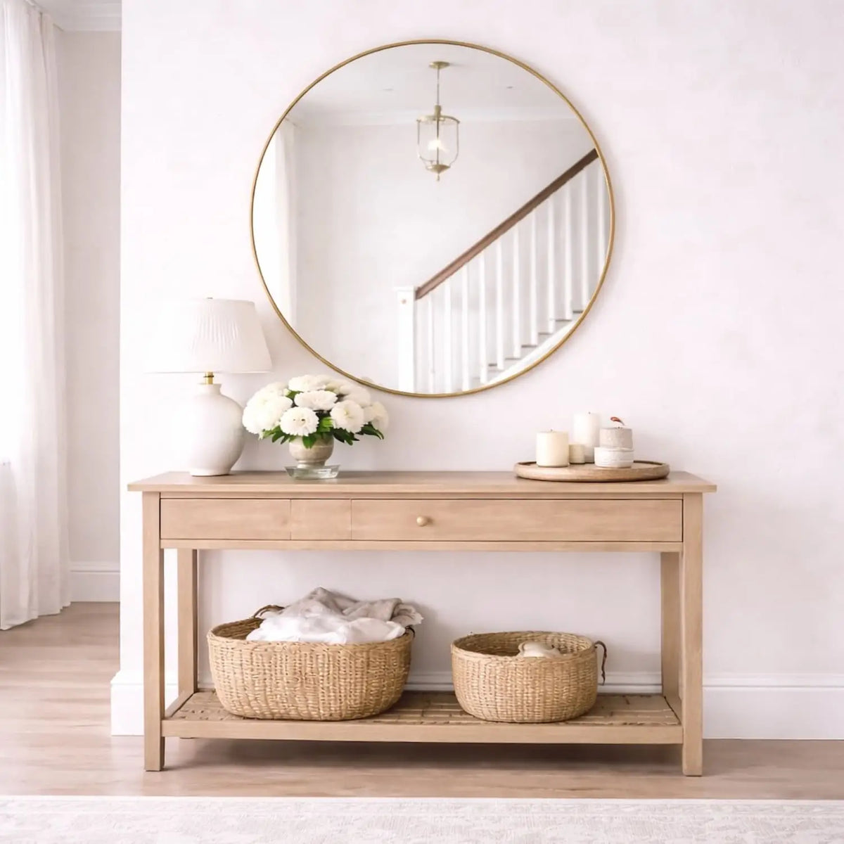 Rei - Extra Large Round Gold Metal Circle Mirror - 120cm x 120cm