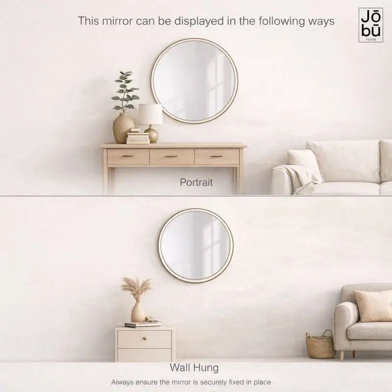 Rei - Large Round Black Metal Circle Mirror - 180cm x 180cm