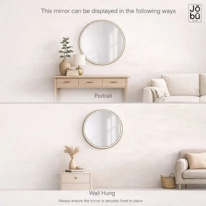 Rei - Large Round Black Metal Circle Mirror - 180cm x 180cm