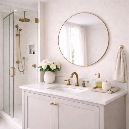 Rei - Round Gold Metal Circle Mirror - 70cm x 70cm