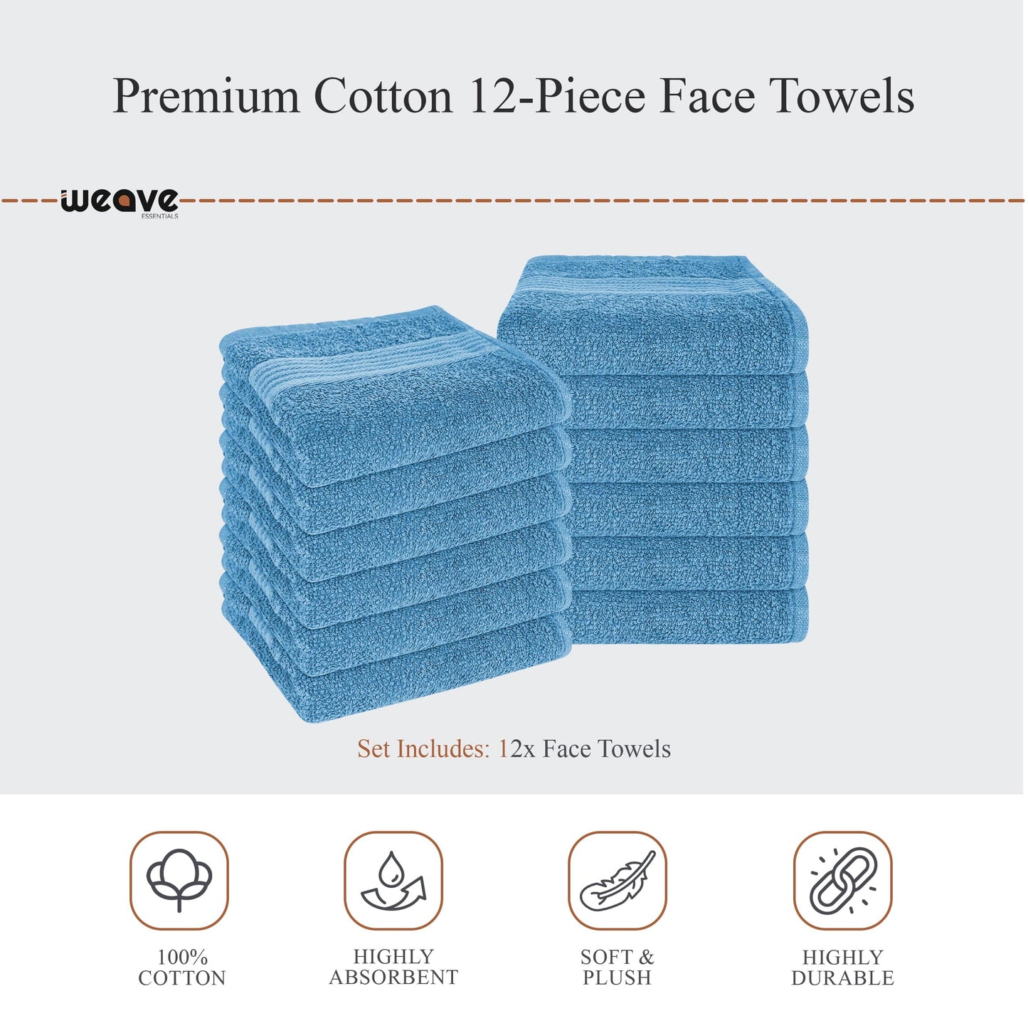 Rhodes Towel Aqua 100% Cotton Hotel Quality Soft Super Absorbent Hand Bath Towels Sheets & Face Cloths by OLIVIA ROCCO