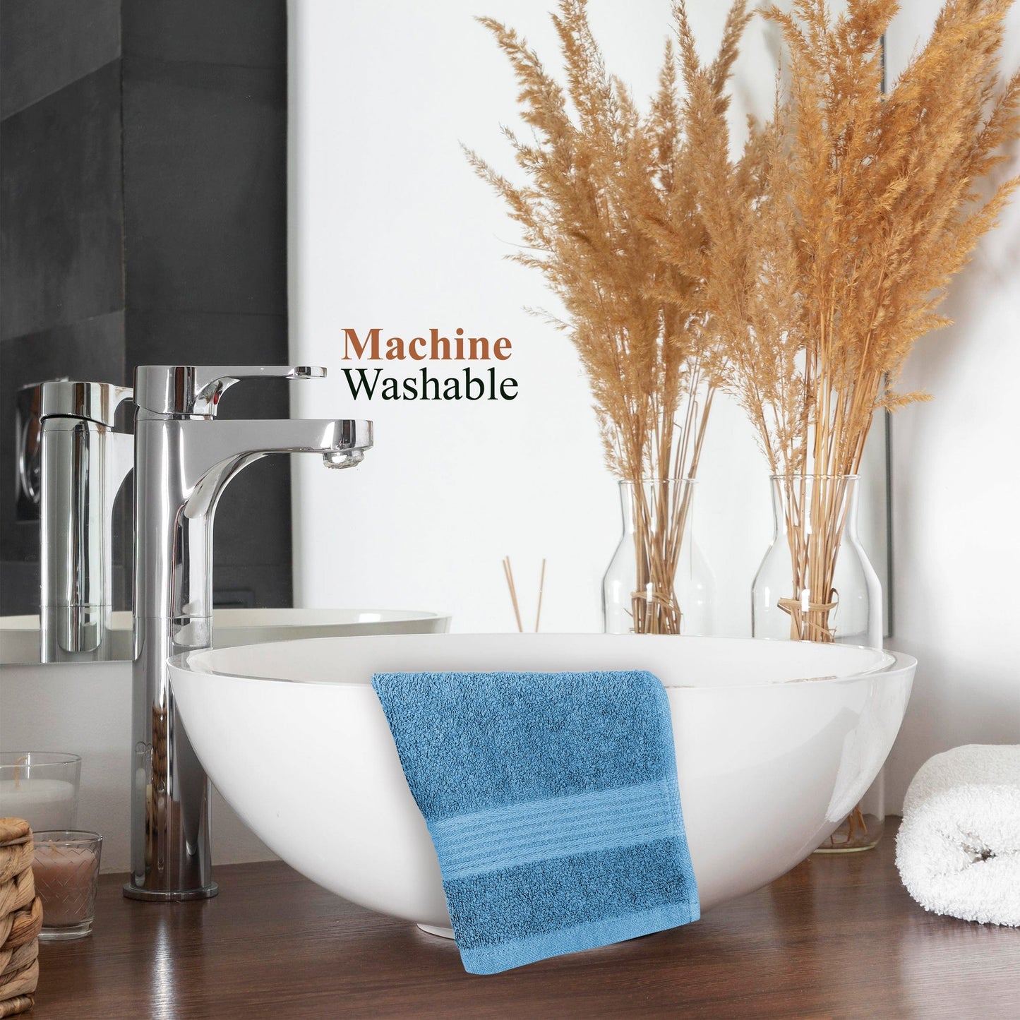 Rhodes Towel Aqua 100% Cotton Hotel Quality Soft Super Absorbent Hand Bath Towels Sheets & Face Cloths by OLIVIA ROCCO