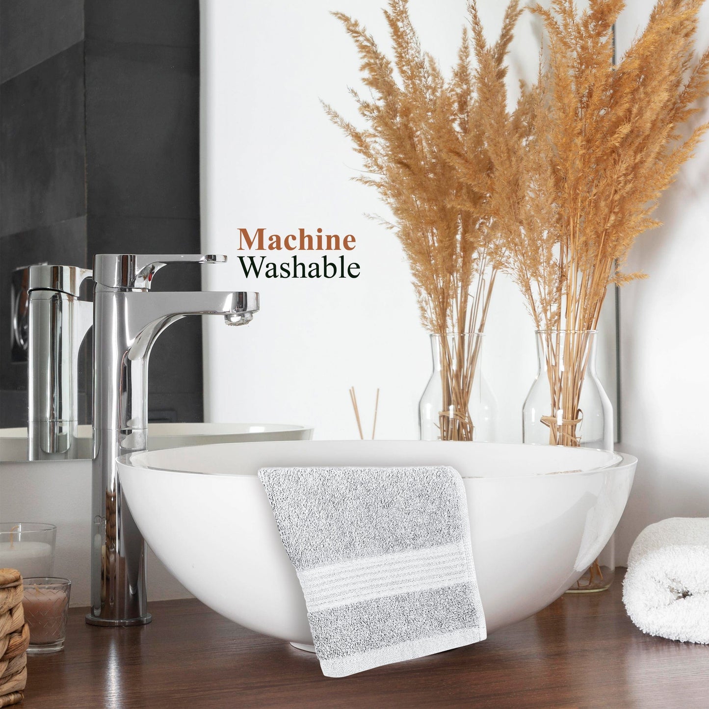 Rhodes Towel White 100% Cotton Hotel Quality Soft Super Absorbent Hand Bath Towels Sheets & Face Cloths by OLIVIA ROCCO