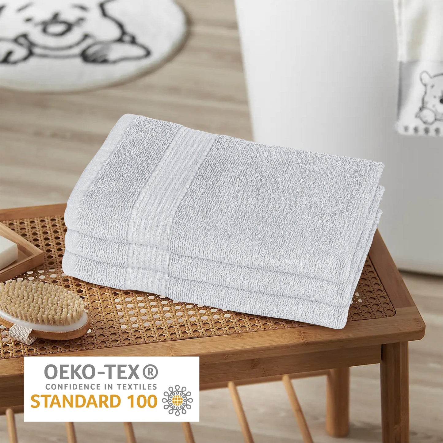 Rhodes Towel White 100% Cotton Hotel Quality Soft Super Absorbent Hand Bath Towels Sheets & Face Cloths by OLIVIA ROCCO