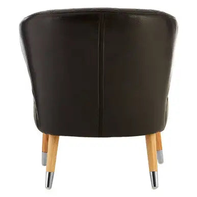 Richy Black Leather Effect Accent Chair