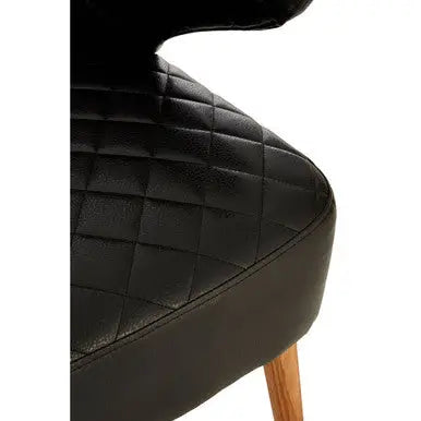 Richy Black Leather Effect Accent Chair with Wingback Design