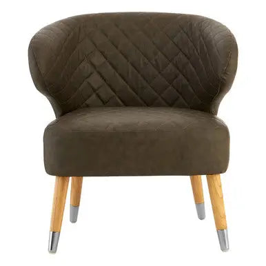 Richy Brown Leather Effect Accent Chair