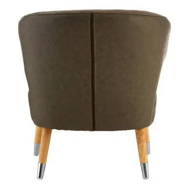 Richy Brown Leather Effect Accent Chair with Wingback Design