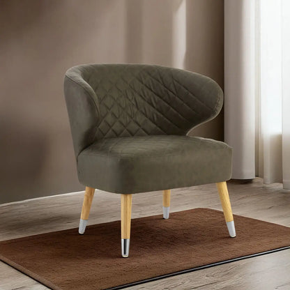 Richy Brown Leather Effect Accent Chair with Wingback Design