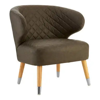 Richy Brown Leather Effect Accent Chair with Wingback Design