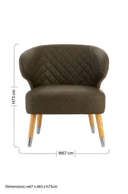 Richy Brown Leather Effect Accent Chair with Wingback Design