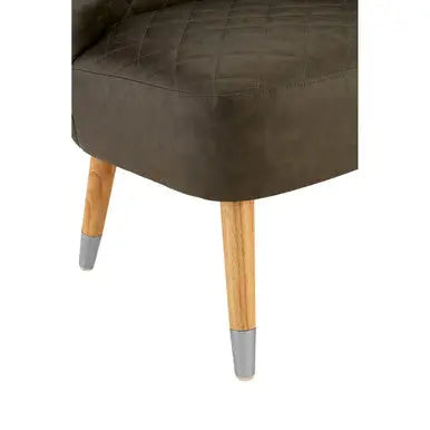 Richy Brown Leather Effect Accent Chair with Wingback Design
