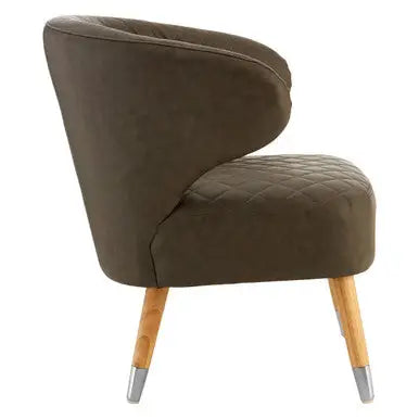 Richy Brown Leather Effect Accent Chair with Wingback Design