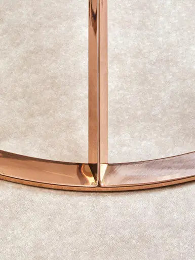 Rose Gold Stainless Steel Base Round Coffee Table with Tempered Glass Top, Allure