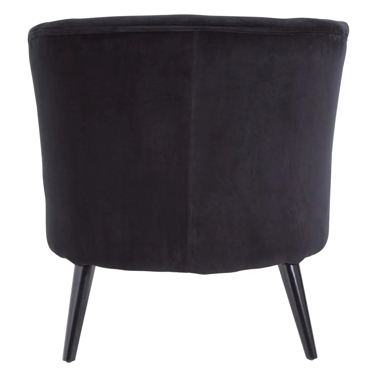 Round Black Cotton Velvet Armchair | Plush