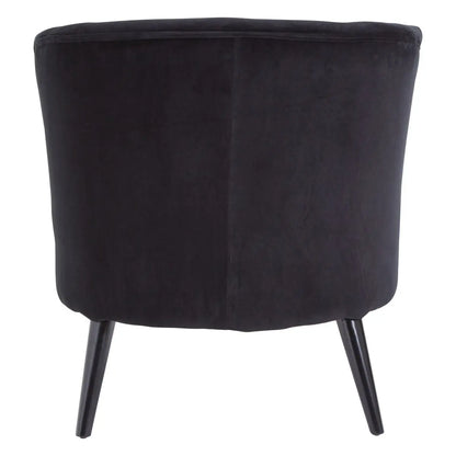 Round Black Cotton Velvet Armchair | Plush