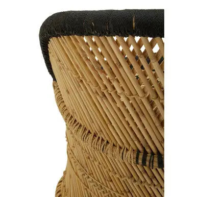 Rowan Natural and Black Bamboo Chair and Stool Set