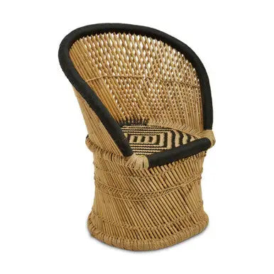 Rowan Natural and Black Bamboo Chair and Stool Set