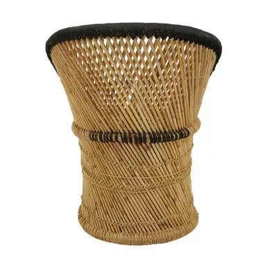 Rowan Natural and Black Bamboo Chair and Stool Set