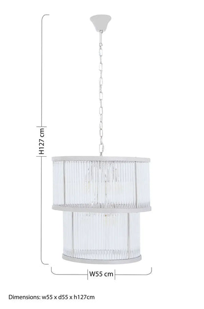 Salasco 2 Tier Nickel Finish Glass Chandelier