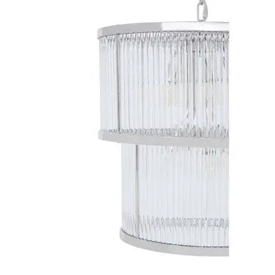 Salasco 2 Tier Nickel Finish Glass Chandelier