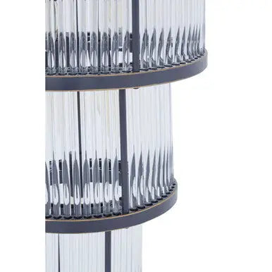 Salasco 3 Tier Black Finish Glass Chandelier