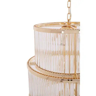 Salasco 3 Tier Gold Finish Glass Chandelier