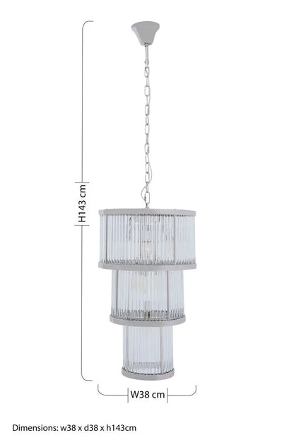 Salasco 3 Tier Nickel Finish Chandelier