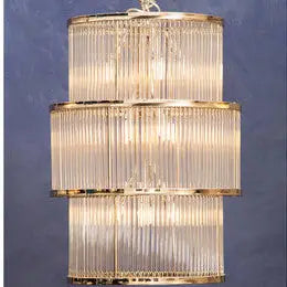 Salasco 3 Tier Nickel Finish Glass Chandelier