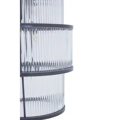 Salasco Black Finish 3 Tiered Glass Chandelier
