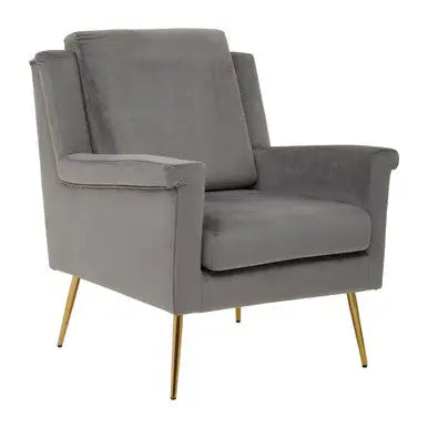 Salma Grey Velvet Armchair.