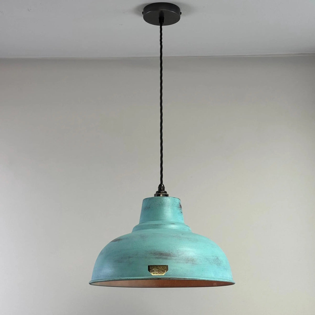 Salthouse XL Copper Verdigris Patina Lampshade Pendant Light - 14.5 Inch