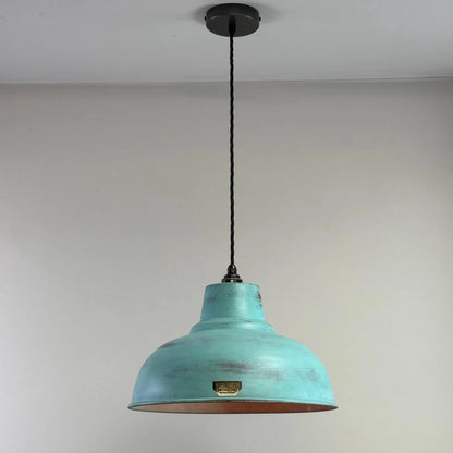 Salthouse XL Copper Verdigris Patina Lampshade Pendant Light - 14.5 Inch