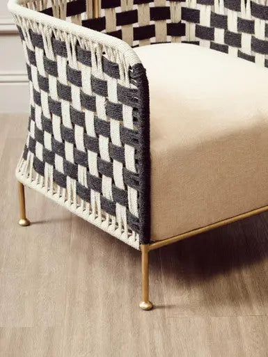 Satna Black And White Jute Chair