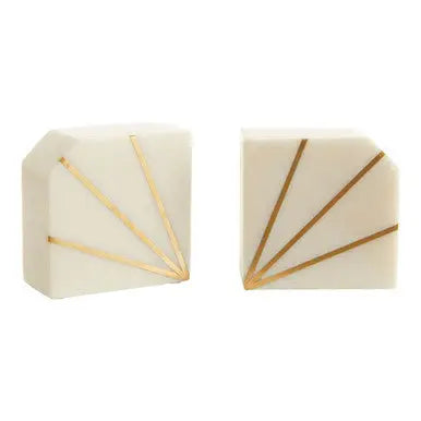 Sena White Marble and Gold Bookends