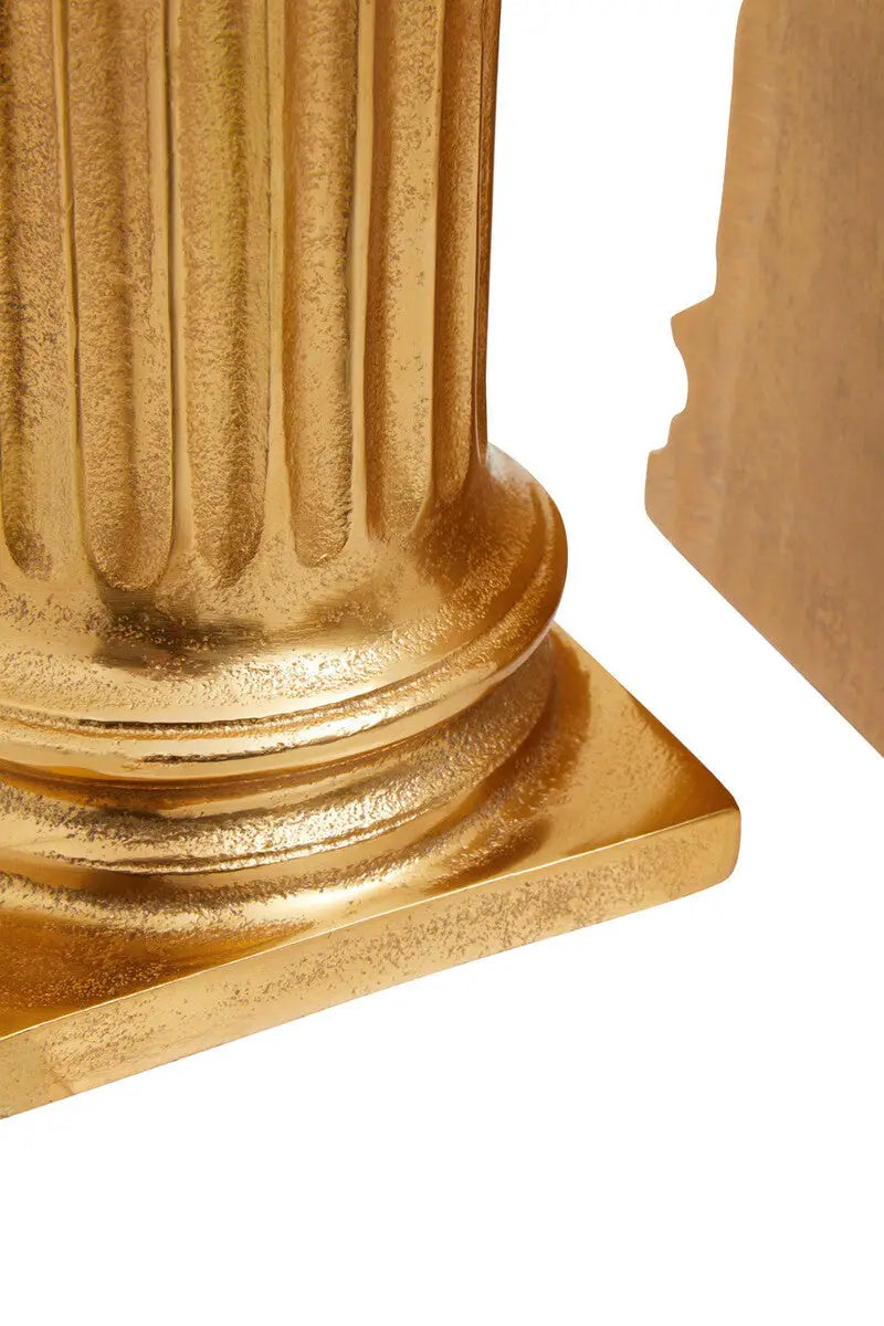 Set of 2 Gold Pillar Bookends | Kensington Townhouse