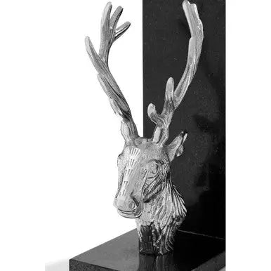 Set of 2 Stag Bookends with Marble Base | Kinsley