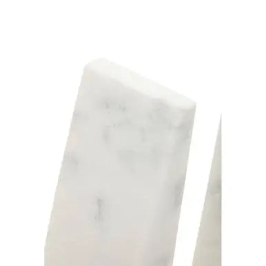 Set of 2 White Marble Bookends | Marris