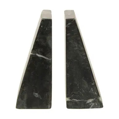 Set of Two Black Marble Bookends | Marris