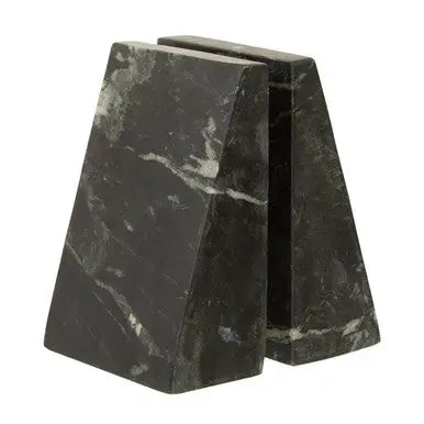 Set of Two Black Marble Bookends | Marris