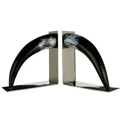 Set Of Two Buffalo Horn Bookends