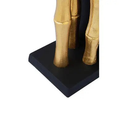 Set of Two Gold Finish Bamboo Effect Bookends | Hiba