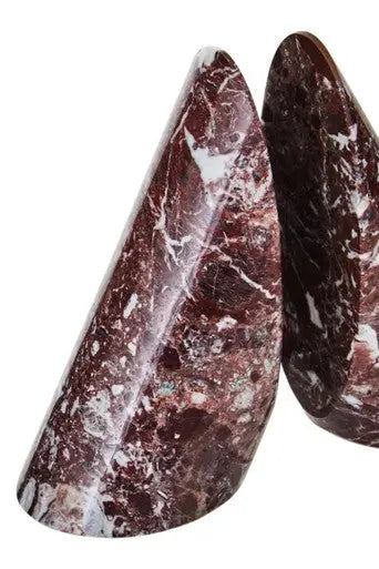 Set of Two Red Marble Bookends | Salmo