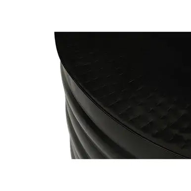 Set of Two Round Black and Brass Aluminium Coffee Tables with Ribbed Pattern, Arti