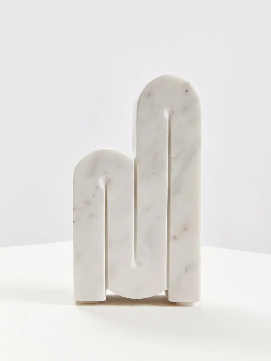Set of Two White Marble Bookends | Nason