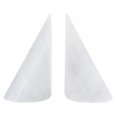 Set of Two White Marble Bookends | Salmo