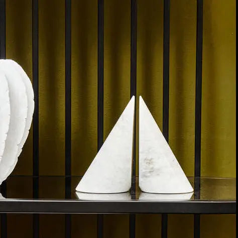 Set of Two White Marble Bookends | Salmo